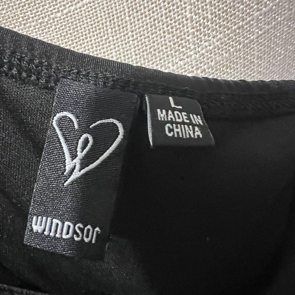Windsor Black Twist Front Cut Out‎ Detail Mini Dress Large Y2K Party Bodycon - Picture 5 of 6